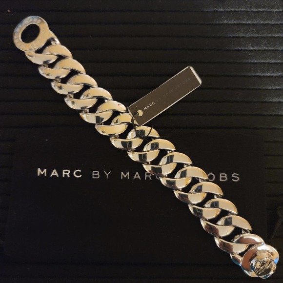 Marc by Marc Jacobs Silver Tone Katie Logo Bracelet - Picture 6 of 11